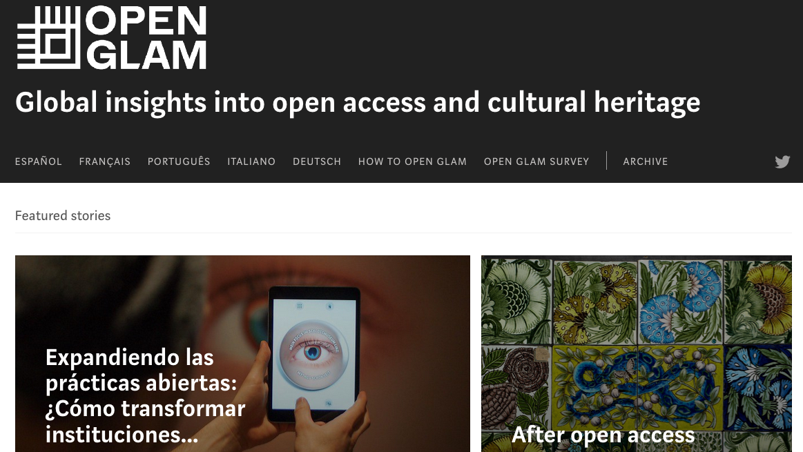 Home page of the Medium publication Open GLAM